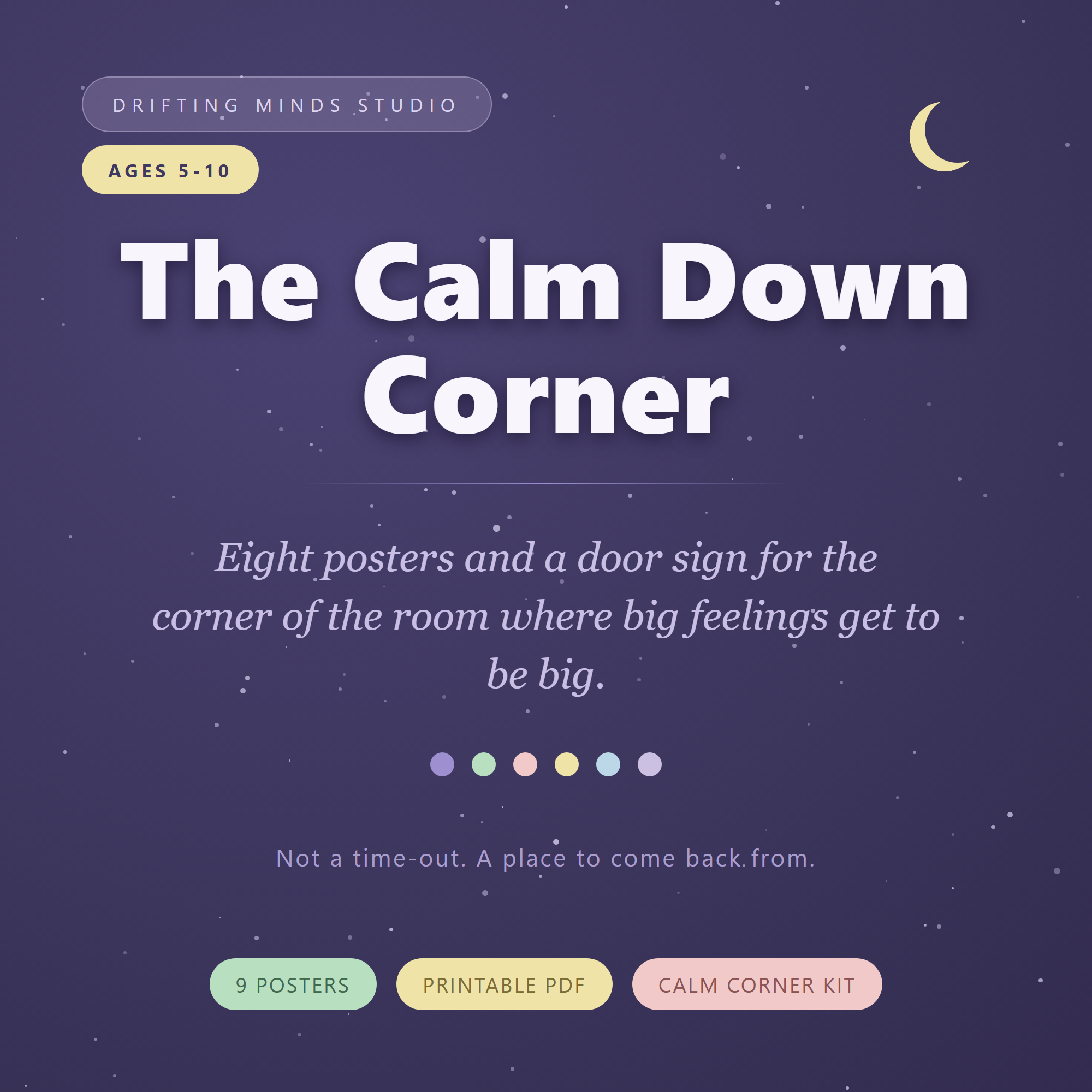 Included: calm down corner posters for kids