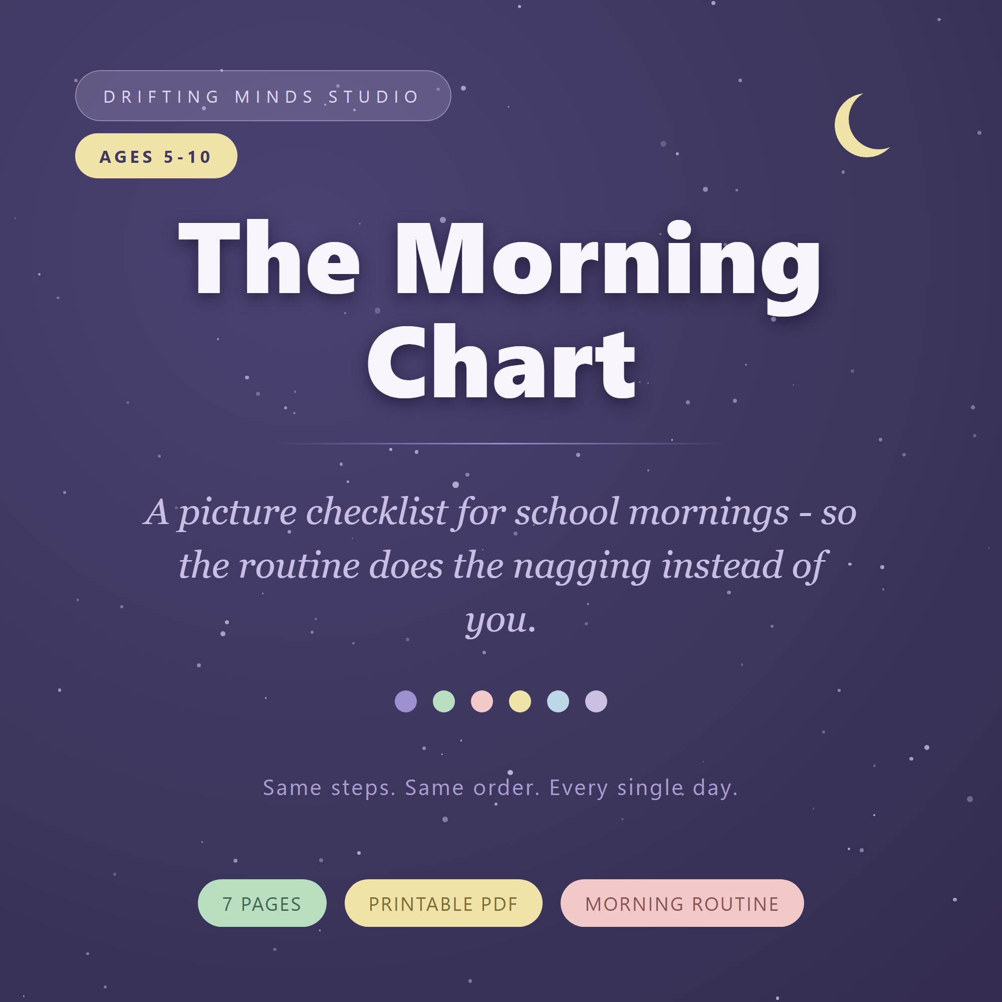 Included: ADHD morning routine chart for kids