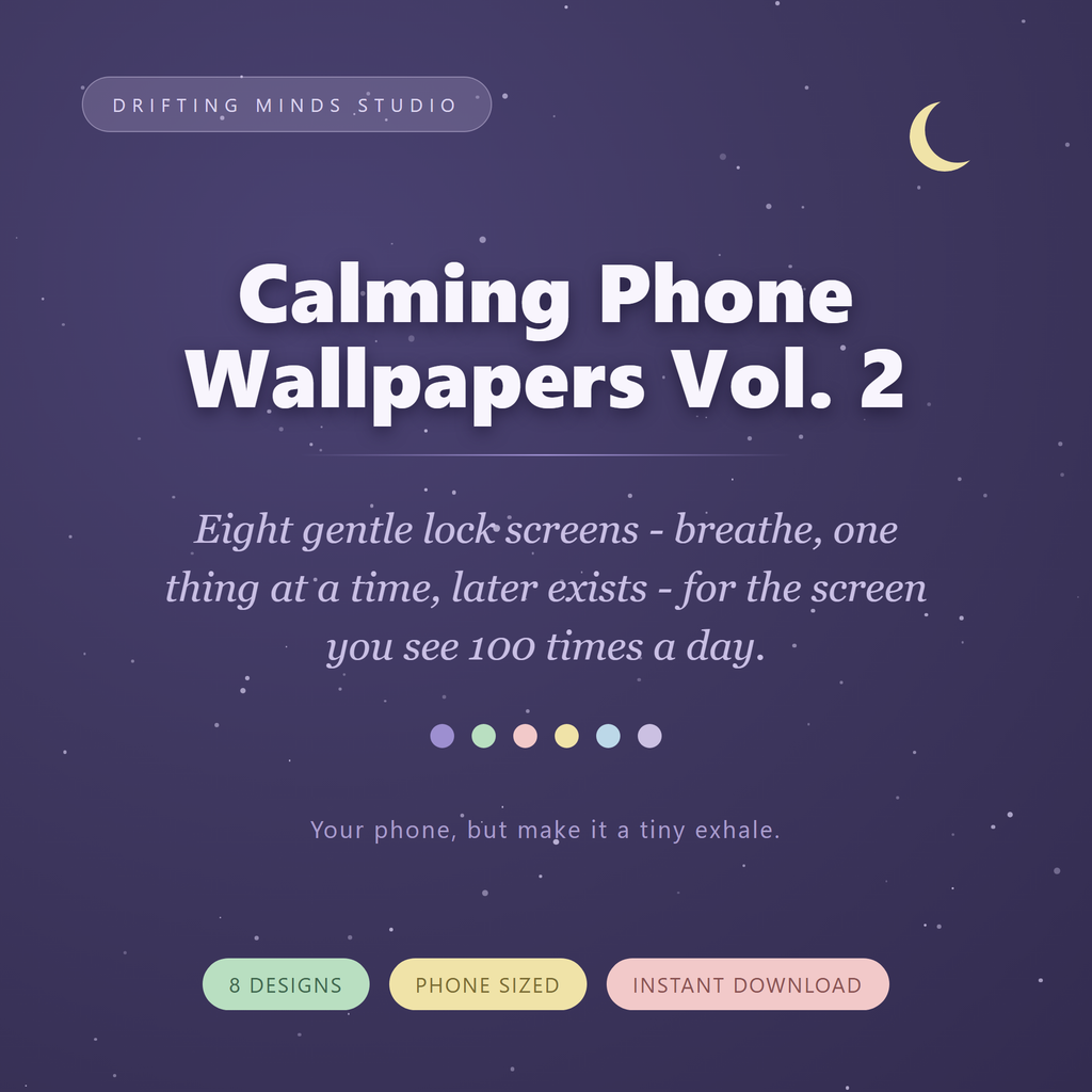 Calming Phone Wallpapers Vol 2 — 8 ADHD aesthetic lock screens