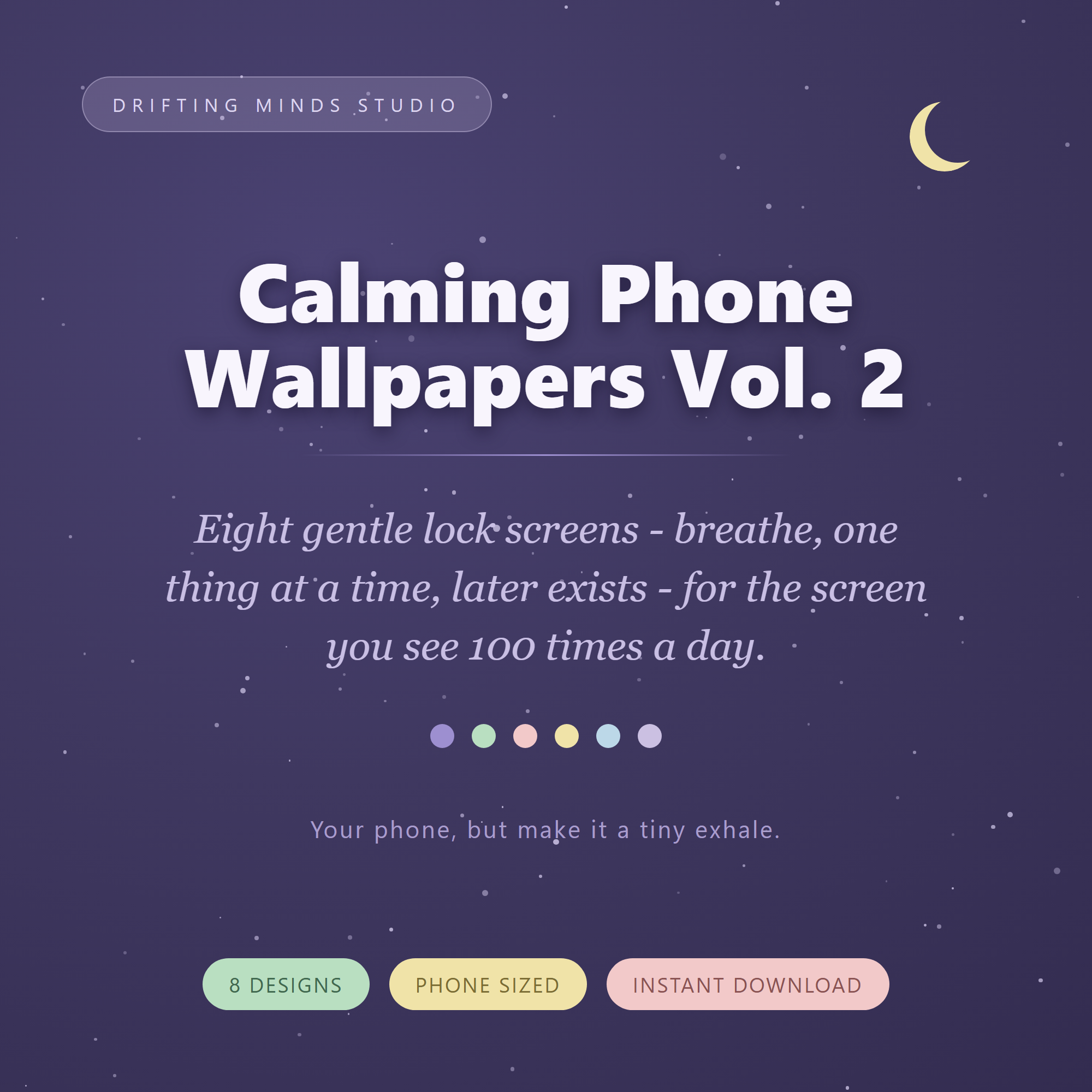 Calming Phone Wallpapers Vol 2 — 8 ADHD aesthetic lock screens